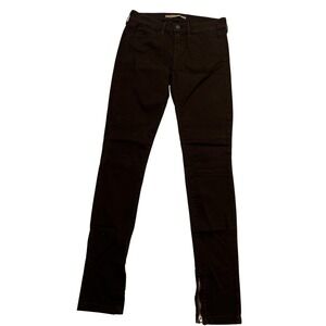 Vince Jeans Womens 27 Brown Skinny Ankle Zip Stretch Denim Pants Mid‎ Rise